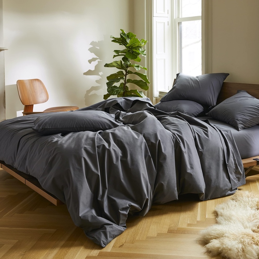 Brooklinen 100% Cotton Sheet Set in Graphite Full Size ✨Beautiful Neutral✨